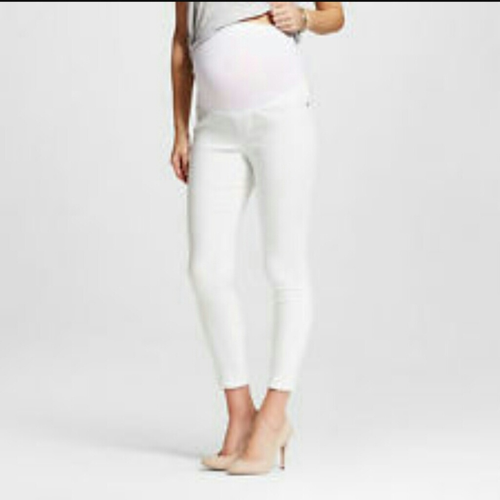 Liz Lange Small White Maternity Skinny Jeans